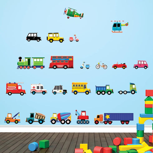 DECOWALL DS4-8004 Transports Kids Wall Stickers Wall Decals Peel and Stick Removable for Kids Nursery Bedroom Living Room (Small) décor...