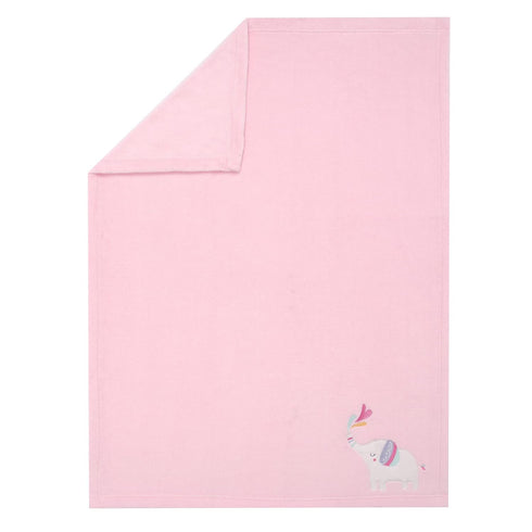 Bedtime Originals Elephant Dreams Appliqued Soft Fleece Baby Blanket - Pink...
