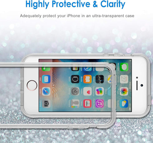 JETech Case for iPhone SE 2016 (Not for 2020), iPhone 5s and iPhone 5, Non-Yellowing Shockproof Phone Bumper Cover, Anti-Scratch Clear Back (Clear...