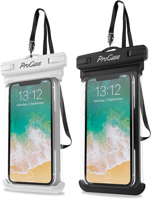 ProCase 2 Pack Waterproof Phone Pouch, Underwater Phone Case Up to 7", Dry Bag for iPhone 16 15 14 13 Pro Plus Max, Galaxy S24 S23 S22 Ultra Pixel...