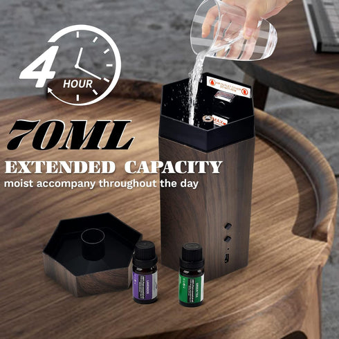 Portable Flame Essential Oil Diffuser USB Car Diffuser, Flameless Bright Candles Air Aroma Diffuser, Humidifier with Auto-Off Protection, Aromathe...