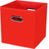 Black Foldable Storage Cubes Bins , Fabric Storage Box Cubes Organizer Baskets with Dual Handles for Home Organizer (Red)...
