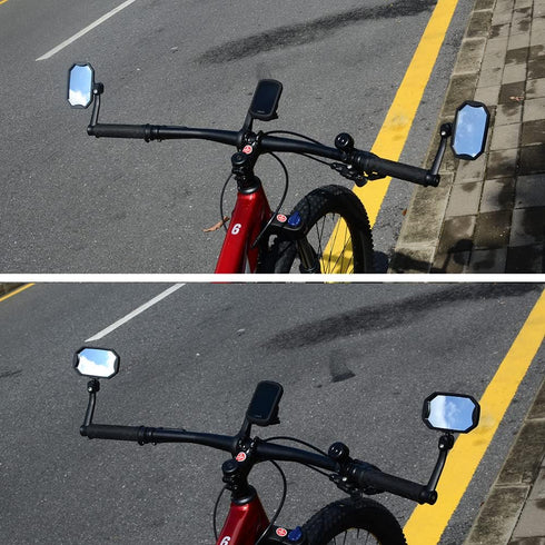 Bar End Bike Mirrors, High–Definition Convex Glass Lens for E-Bike Handlebars, Scratch Resistant, Safe Rearview 1 Pair Bicycle Mirror BT-015(Right...