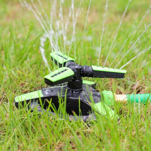 Sprinklers for Lawn Yard garden water automatic sprinkler system outdoor 360-Degre 3 Arms oscillating for plant pets kids...