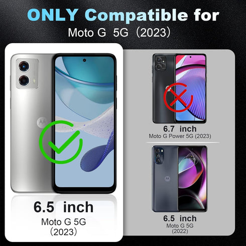 LYWHL for Motorola Moto G 5G (2023) Screen Protector, 3 Pack Tempered Glass 9H Hardness HD Clear Film + 3 Pack Camera Lens Glass Protector, Case F...