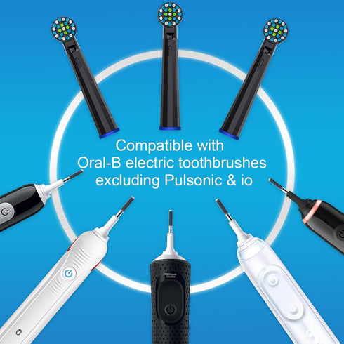 8 Pack Replacement Toothbrush Heads Compatible with Oral b Electric Toothbrush (4 Black)...