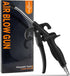 High Volume Air Blow Gun with Rubber Guard Air Flow Nozzle, Industrial Household Air Blower Gun Angle Bent Jet Nozzle, Air Gun for Compressor Pneu...