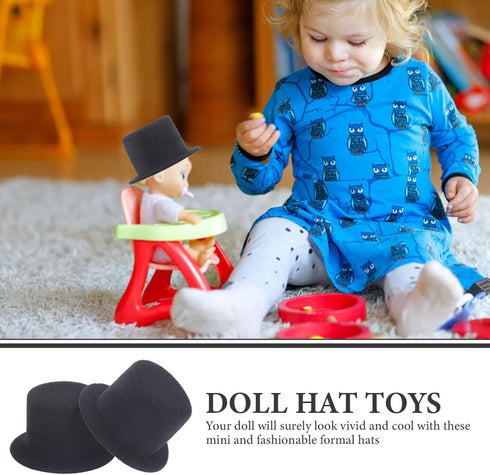 jojofuny 2pcs Miniature Top Hats for dolls doll tophat - top hats for craft wine bottle toppers Decoration Dollhouse Ornament...