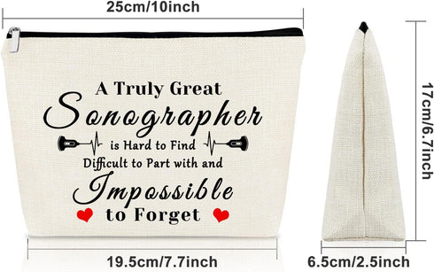 Sonographer Ultrasound Technician Gifts Makeup Bag Sonographer Gifts for Women Sonographer Appreciation Gift Cosmetic Bag Retirement Gift Birthday...