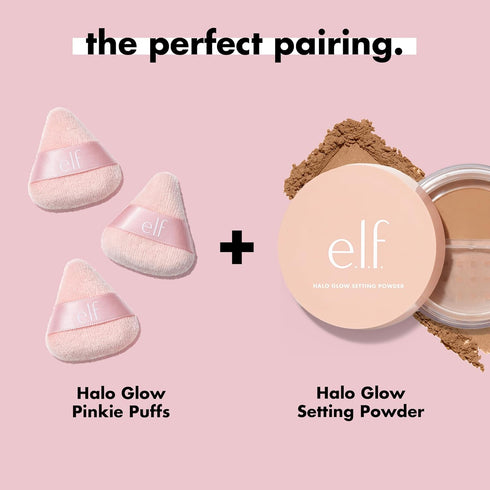 e.l.f. Halo Glow Pinkie Puffs, Finger-sized, Mini Puff For Applying Loose & Pressed Powders, Soft, Reusable & Washable, Vegan & Cruelty-Free, Set ...