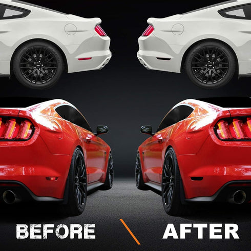 NDRUSH Blackout Side Marker Lights Vinyl Tint Film Precut Overlay Rear Sidemarker Wrap Cover Compatible with Ford Mustang 2015 2016 2017 2018 2019...