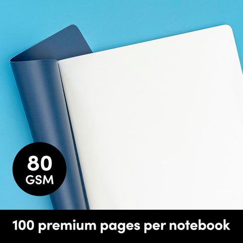 PAPERAGE Soft Cover Blank Journal Notebook, 2 Pack, (Black), 100 Pages, Large 7.5 inches x 9.5 inches, Ideal for Sketch Book, Note Taking & Travel...