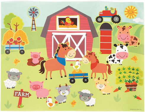 Fun Express Make Your Own Farm Sticker Scene - DIY Stickers Kids - Party Favors - Farm Party Favors -12 Large Sheets - Stationary Arts & Crafts - ...