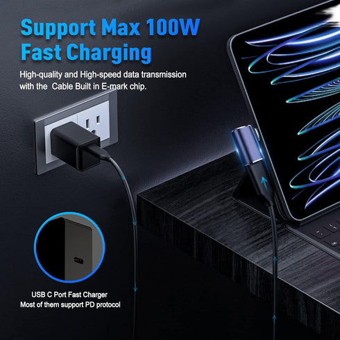 V VCOM USB C 90 Degree Adapter (2 Pack), 40Gbps Data Transfer USB Type C Male to Female Right Angle Extender for Steam Deck,Switch,Thunderbolt4, L...