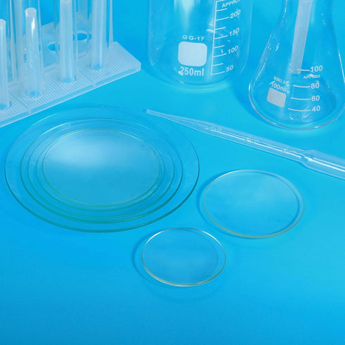 PATIKIL 90mm/3.5"Diameter Watch Glass, 4Pack High Transparent Smooth Edges Chamfered Arc Cover Lids for Beakers&Flasks, Evaporation Dish, Laborato...