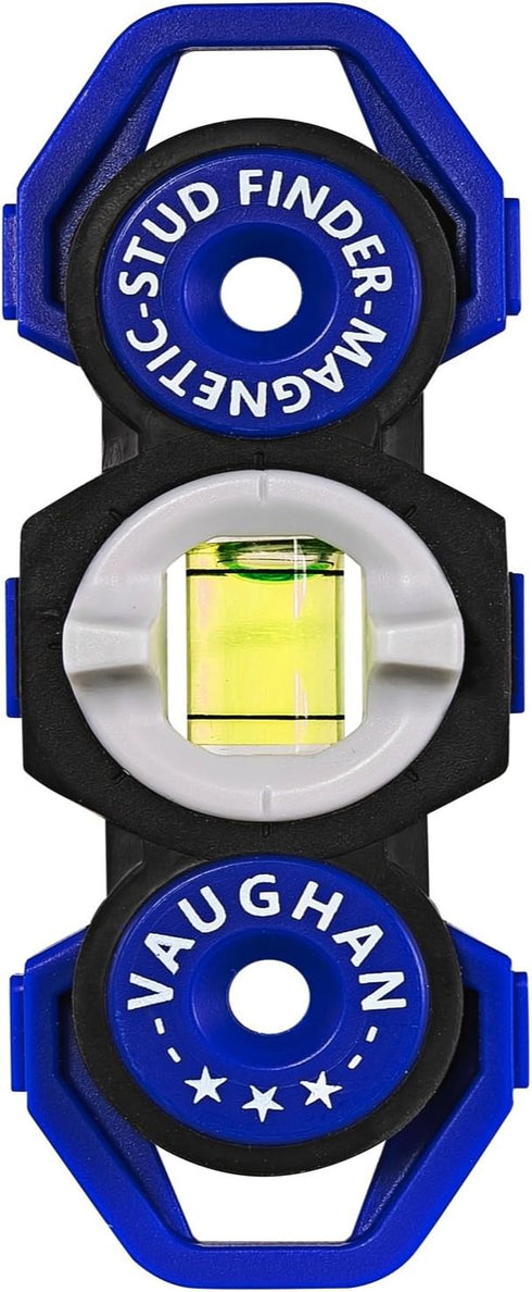 Vaughan Magnetic Stud Finder Leveler, Locate Screws, Nails, Metal Studs with Magnet, Level Tool, Drywall, Plaster, Blue - 050044...
