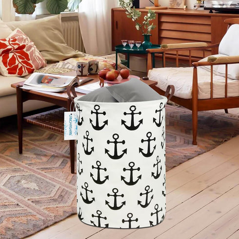 LANGYASHAN Laundry Basket Canvas Fabric Collapsible Organizer Basket for Storage Bin Toy Bins Gift Baskets Bedroom Clothes Children Nursery Hamper...
