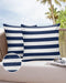 Outdoor Throw Pillow Cover Simple Navy Blue White Stripes Waterproof Cushion Covers 2 Pack Nautical Theme Stripe Pillow Cases Home Decoration for ...