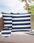 Outdoor Throw Pillow Cover Simple Navy Blue White Stripes Waterproof Cushion Covers 2 Pack Nautical Theme Stripe Pillow Cases Home Decoration for ...