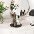 Bathroom Counter Organizer Lazy Susan, Black Vanity Tray for Bathroom Decor, Bamboo Lazy Susan Turntable Bathroom Tray for Sponge and Soap, 9" Bat...