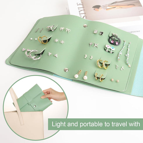 Earring Organizer Book Design Earring Holder Travel Capable to Hold 42 Pairs Jewelry Holder for Girls Gift Earring Storage Case Organizer Roll Fol...