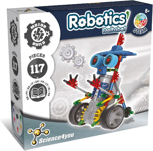 Science4you Deltabot Robot Toy Kit for Kids Age 8-12 - STEM 117 Pieces Robotics Kit, Build your Own Robot Toy for Kids Age 8+, Educational Science...