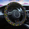 Swono Car Steering Wheel Covers Dinosaurs Cartoon Colorful Cartoon Funny Beast Dinosaur Black Universal for Women Girls Soft Neoprene Anti-Slip Ca...