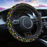 Swono Car Steering Wheel Covers Dinosaurs Cartoon Colorful Cartoon Funny Beast Dinosaur Black Universal for Women Girls Soft Neoprene Anti-Slip Ca...