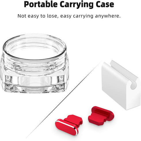 2 Pack Anti Dust Plugs for iPhone 13 Pro Max 14 12 Mini Dust Cover 8 Pin Dust Plug with Mini Storage Box iPhone Charging Port Plugs for iPhone 11 ...