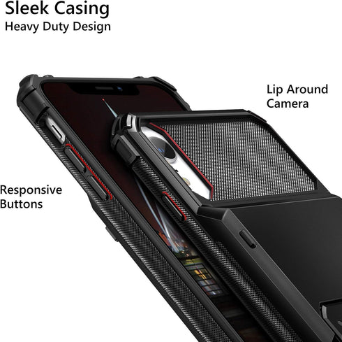 Vofolen for iPhone XR Case Wallet ID Slot Credit Card Holder Spring Pocket for Men Women Scratch Resistant Dual Layer Protective Bumper Rugged TPU...