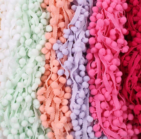 20 Yards Pom Poms Fringe Ball Trim Sewing Ribbon Embroidered Lace Tassel Applique for Clothing Accessories Bedding Quilting Crafts Supplies (Aqua)...