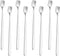 Long Handle Iced Teaspoon 8-Piece, Comicfs 7-Inch Stainless Steel Mixing Stirring Square Spoons for Cocktail Ice Cream Milkshake Cold Drink Ice Co...