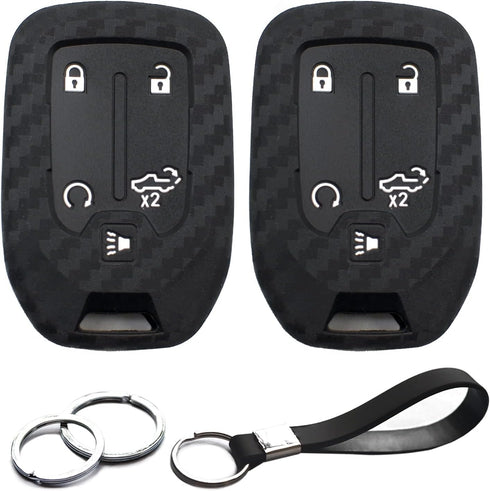 2PCS Compatible with Chevy Chevrolet Silverado GMC Sierra 1500 2500 HD 3500 HD 1500 Limited Silicone Key Fob Case Cover Protector, Truck Accessori...