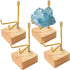 4 Pcs Rock Display Stand with Wooden Base Adjustable Metal Arm Display Stand Easel Crystal Display Stand Small Rock Collection Display Mineral Dis...