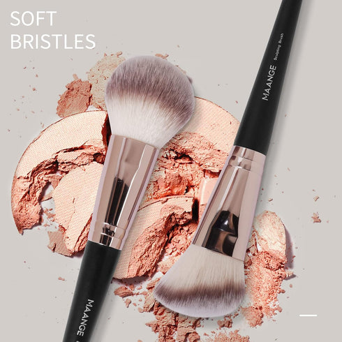 Makeup Brushes with Case, MAANGE 18 Pcs Professional Makeup Brush Set Premium Synthetic Face Kabuki Brush Kit Foundation Blush Powder Eyeshadow Br...