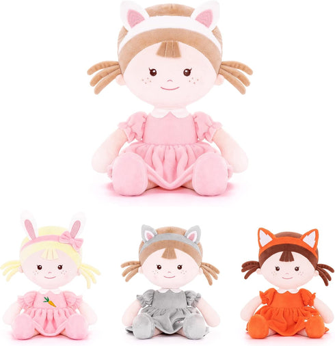 Cuddle Buddy Doll Soft Baby Doll for Girls First Baby Doll Plush Rag Doll Wear Kitty Costume PinkDress 14"?Milly series?...