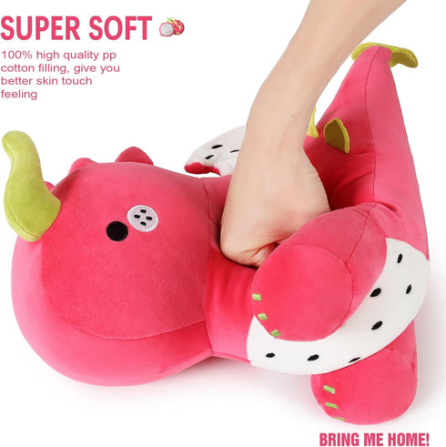 Ditucu Cute Dragon Fruit Dinosaur Stuffed Animals Plush Toys Dolls Soft Dino Pitay Plushie Birthday Gifts for Kids Girls Boys Red 12 inch...