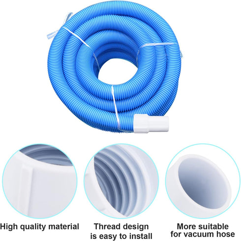 4pcs 1-1/2 Inch Pool Vacuum Hose Cuff, Spiral Wound Swimming Pool Hose Connector Replacement White Sturdy Durable Plastic Threaded Hose Accessorie...