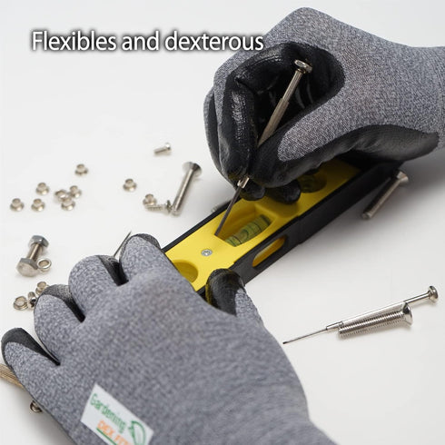 DEX FIT 2X Durable Nitrile Rubber Work Gloves NR430 Gardening; 3D-Comfort Fit, Non-Slip Grip, Heavy Duty Performance, Touchscreen Compatible; Grey...