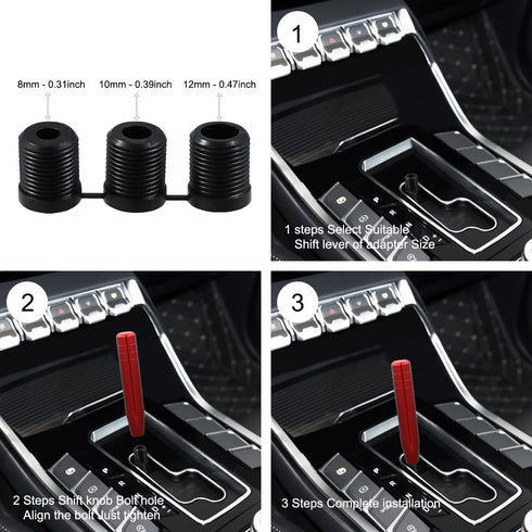Long Shift Knob Weighted Aluminum Alloy Polished Metal Driving Handle Stick Gear Shifter Knobs Transmission Lever 7 inch Fit Most Cars Trucks SUV ...