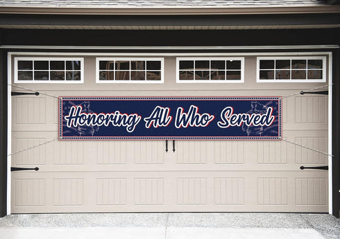 Vohado Honoring All Who Served Fence Banner Veterans Day Decorations American Patriotic Parade Home Garden Yard Hanging Sign...