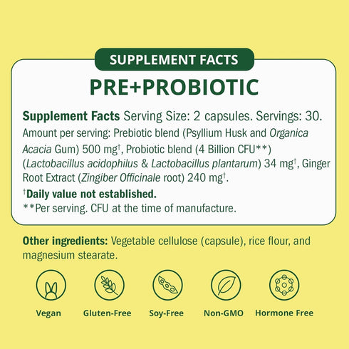 Semaine Super Powered Prebiotic + Probiotic for Women, Effective 3-in-1 Multi-Action Formula to Nourish Gut Health, Soothe IBS, Support Bloat Reli...