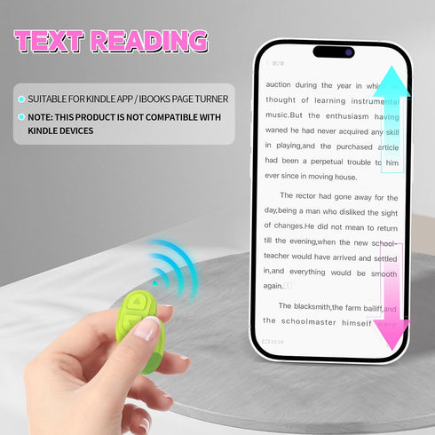 Tiktok Trending Bluetooth Smart Scrolling Ring Kindle App Remote Page Turner with Cell Phone Stands Wireless Camera Shutter Selfie Button - Compat...