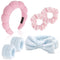 6Pcs Spa Headband for Washing Face with Wristband Towe, Skincare Makeup Puffy Cloud Headbands Soft Sponge Absorbs Water for Shower (Pink and Blue)...