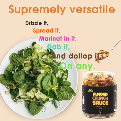 SAUCE UP 100% Natural Nut-Crunch 6oz- Premium Ingredients, Vegan, Keto, GF, Zero Msg, Flavor Bomb, (Roasted, Crunchy, Nutty, Sweet, Flavorful, Sav...