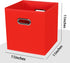 Black Foldable Storage Cubes Bins , Fabric Storage Box Cubes Organizer Baskets with Dual Handles for Home Organizer (Red)...