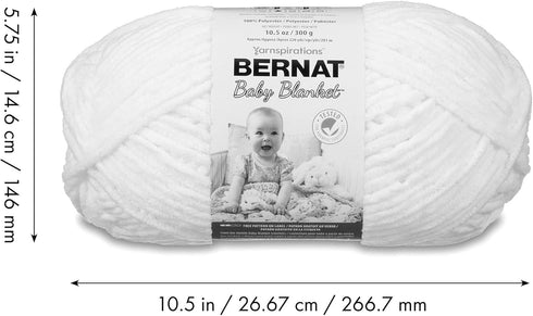 Bernat BABY BLANKET BB Button Roses Yarn - 1 Pack of 10.5oz/300g - Polyester - #6 Super Bulky - 220 Yards - Knitting/Crochet......