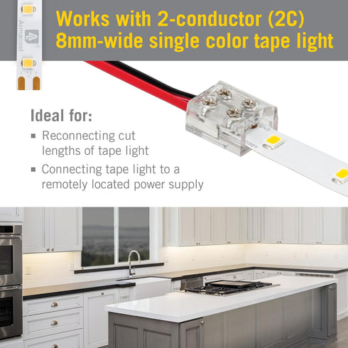 Armacost Lighting 2 Pin LED Strip Light Screw Tape to Wire Connector (6-Pack) 566022...