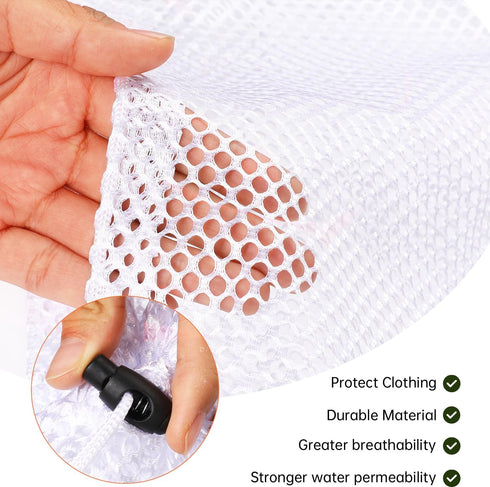 2 Packs Laundry Mesh Bags, Drawstring Net Laundry Bag for Washing Machine, Mesh Wash Bags Laundry Bags, Heavy Duty Dirty Clothes Washing Machine B...