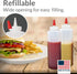 Pinnacle Mercantile Plastic Squeeze Condiment Bottles with Red Tip Cap 16-ounce Set of 2 Wide Mouth...